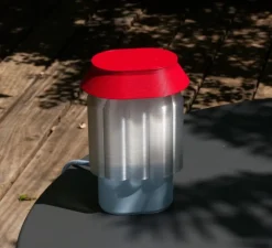 Lampe à poser, Nour, bleu ciel, blanc, rouge, L13cm, H20cm - Warren & Laetitia