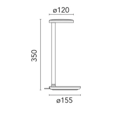 Lampe à poser, Oblique Qi, vert sauge, LED, dim, 2700K, 479 lm, Ø15,5cm, H35cm - Flos