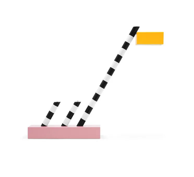 Lampe à poser, Oceanic, blanc, noir, rose, orange, Øcm, H75cm - Memphis Milano