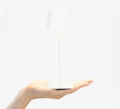 Lampe à poser, Ofelia Micro, blanc, IP65, LED, dim, 2200-3000K, 183-195-216 lm, Ø6,7cm, H20cm - Zafferano