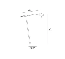 Lampe à poser, One + Desk, gris, LED, dim, 2700K, 245 lm, L38cm, H57,7cm - Tonone