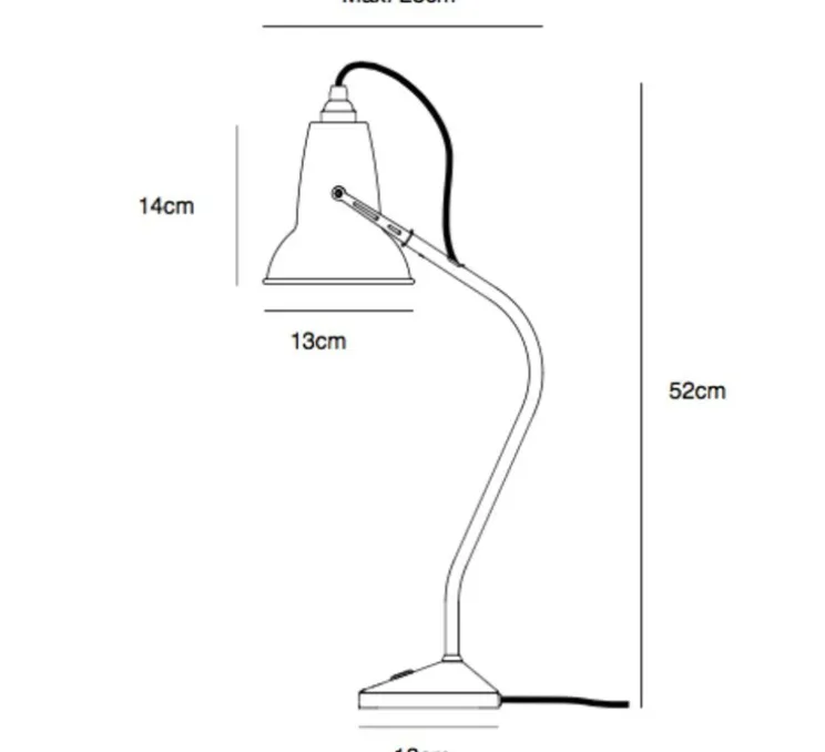 Lampe à poser, ORIGINAL 1227 MINI, blanc, céramique, Ø13cm, H52cm - ANGLEPOISE