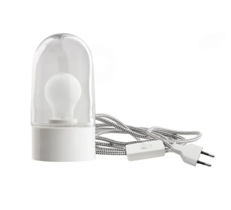 Lampe à poser ou applique murale, light.095, avec glass004, blanc, IP21, LED, Ø10cm, H20cm - Zangra