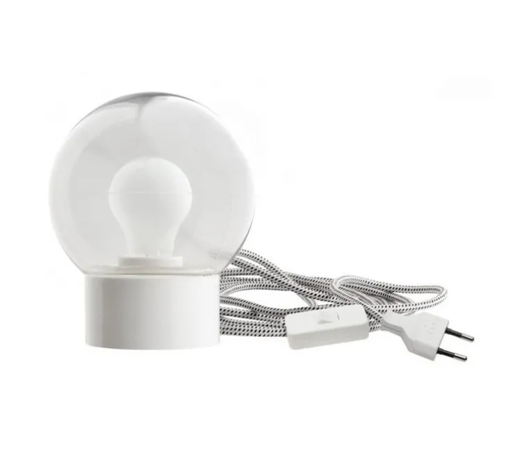 Lampe à poser ou applique murale, light.095, avec glass005, blanc, IP21, LED, Ø15cm, H17,5cm - Zangra