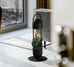Lampe à poser, Oxygen S, noir mat, IP66, LED, 3000K, 290 lm, L28cm, H68cm - Luxcambra