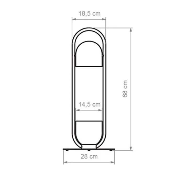 Lampe à poser, Oxygen S, noir mat, IP66, LED, 3000K, 290 lm, L28cm, H68cm - Luxcambra