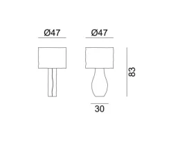 Lampe à poser, Pajama 92, blanc, Ø47cm, H83cm - Gervasoni