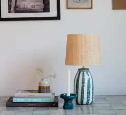 Lampe à poser, Palmaria, bleu sarah, L25cm, H46cm - Sarah Lavoine