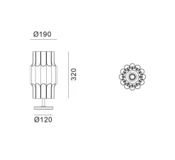 Lampe à poser, Pan 190, bronze, Ø19cm, H32cm - Lyfa