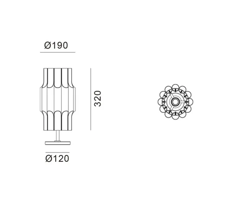 Lampe à poser, Pan 190, bronze, Ø19cm, H32cm - Lyfa