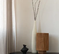 Lampe à poser, Panama L, marron, Ø24cm, H36cm - Good&Mojo