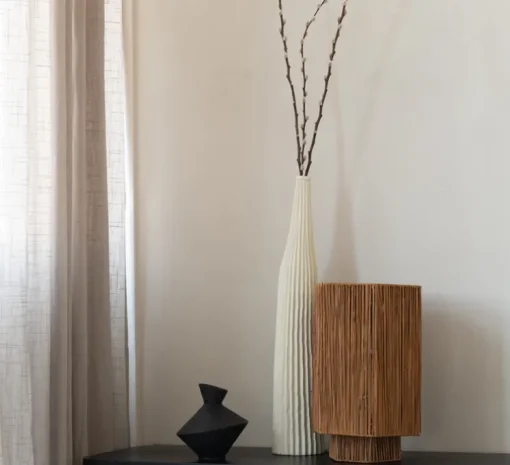 Lampe à poser, Panama L, marron, Ø24cm, H36cm - Good&Mojo