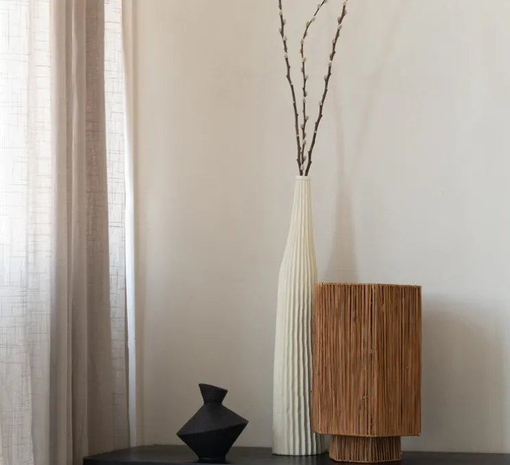 Lampe à poser, Panama L, marron, Ø24cm, H36cm - Good&Mojo
