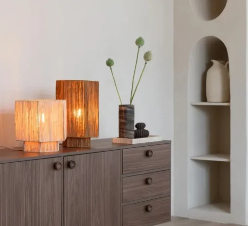 Lampe à poser, Panama S, naturel, Ø28cm, H26cm - Good&Mojo