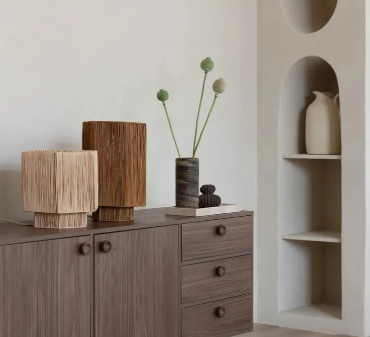 Lampe à poser, Panama S, naturel, Ø28cm, H26cm - Good&Mojo