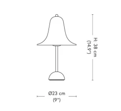 Lampe à poser, Pantop 23, rouge cerise, Ø23cm, H38cm - Verpan