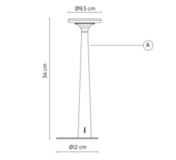 Lampe à poser, Papiria, brun foncé, LED, dim, 2700-3000-4000K, Ø12cm, H34cm - Karman