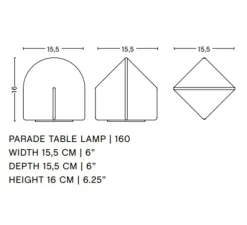 Lampe à poser, Parade 160, blanc coquillage, LED, dim, 2800K, 150 lm, Ø15,5cm, H16cm - HAY