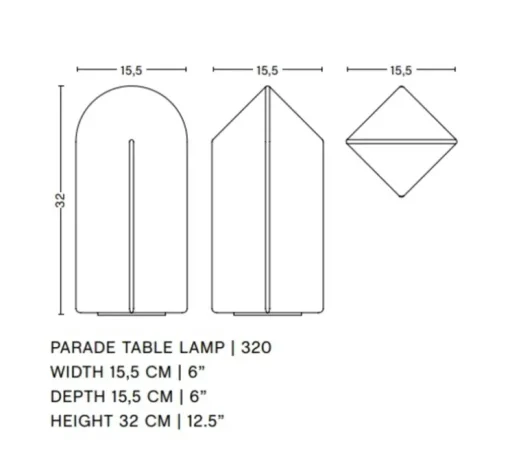 Lampe à poser, Parade 320, rose blush, LED, dim, 2800K, 150 lm, Ø15,5cm, H32cm - HAY