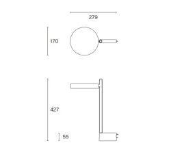 Lampe à poser, Pastille B2, rouge oxyde, LED, 2700K, 690lm, Ø20,1cm, H39cm - Wastberg