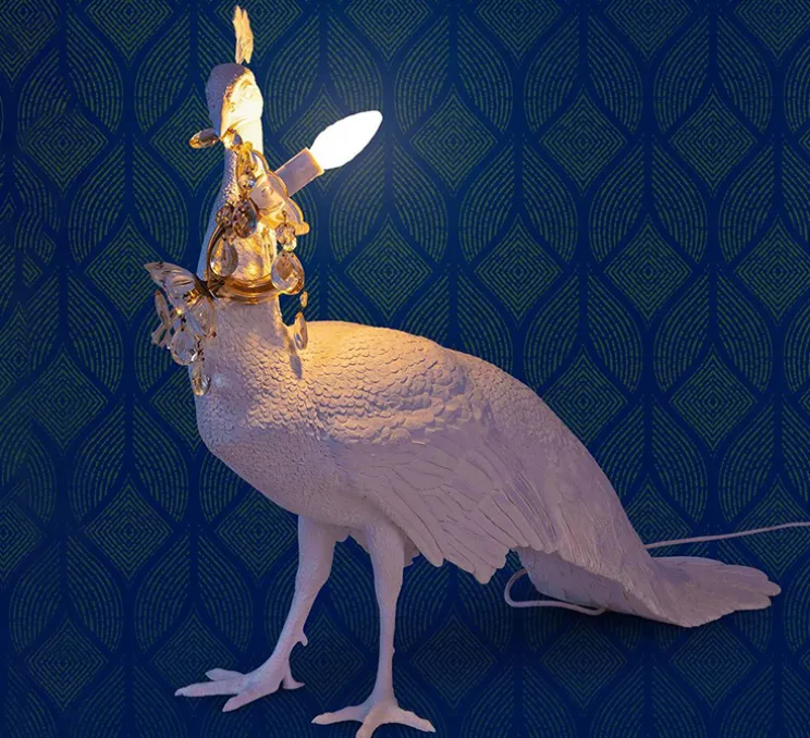 Lampe à poser, Peacock, paon, blanc, L100cm, H69cm - Seletti