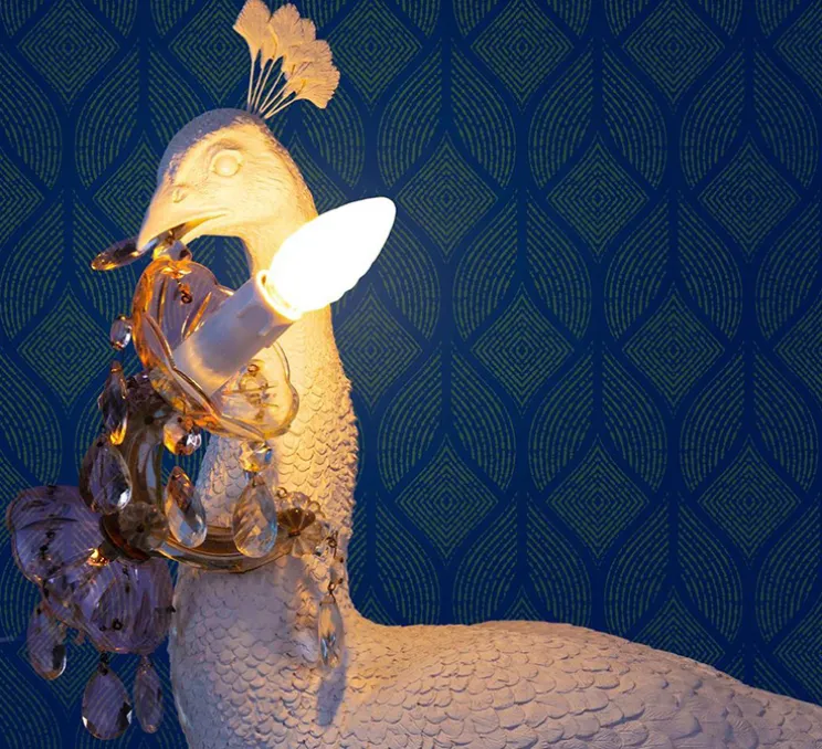 Lampe à poser, Peacock, paon, blanc, L100cm, H69cm - Seletti