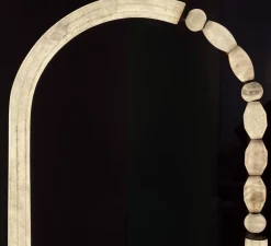 Lampe à poser, Pearl L, laiton satiné, albâtre, LED, 2700K, 3792 lm, TRIAC, L44cm, H115cm - AME EDITIONS MANUFACTUREES