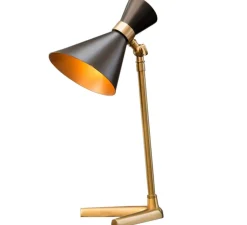 Lampe à poser, Peggy, noir et or, L18cm, H46cm - Gong