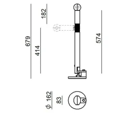Lampe à poser, Periscopio, rouge, L29,9cm, H67,9cm - Stilnovo