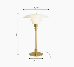 Lampe à poser, PH 3/2, laiton, Ø29cm, H47cm - Louis Poulsen