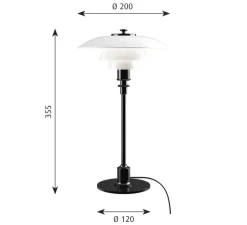 Lampe à poser, PH 2/1 Lampe de Table, noir brillant, LED, Ø20cm, H35,5cm - Louis Poulsen