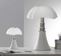 Lampe à poser, PIPISTRELLO, variateur LED, blanc, Ø55cm, H86cm - Martinelli