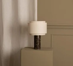 Lampe à poser, Pipito Duoble, Marbre Marron, Ø25cm, H39cm - Simone & Marcel