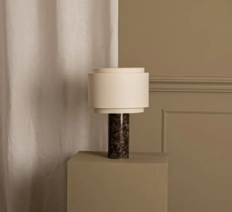 Lampe à poser, Pipito Duoble, Marbre Marron, Ø25cm, H39cm - Simone & Marcel