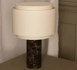 Lampe à poser, Pipito Duoble, Marbre Marron, Ø25cm, H39cm - Simone & Marcel