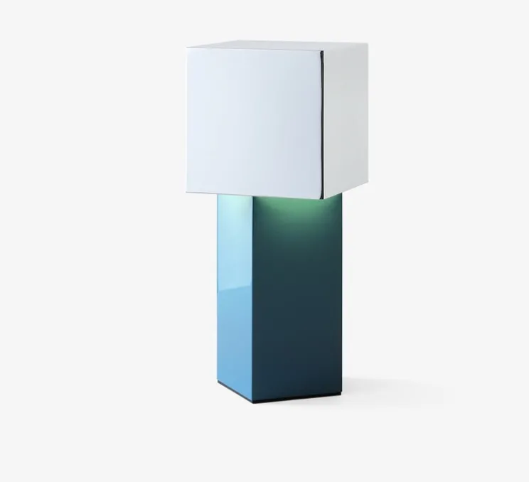 Lampe à poser, Pivot ATD7, bleu, argent, IP44, Ø10cm, H26cm - Andtradition