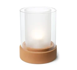 Lampe à poser, PotLight, verre transparent, base céramique, Ø21cm, H26cm - Alma light