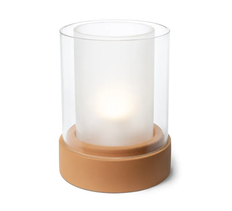 Lampe à poser, PotLight, verre transparent, base céramique, Ø21cm, H26cm - Alma light