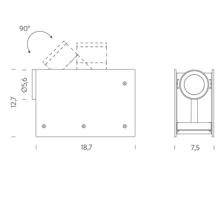Lampe à poser, pour tableau, Plint, noir, LED, 2700K, 900lm, L18,7cm, H12,7cm - Ilti Luce