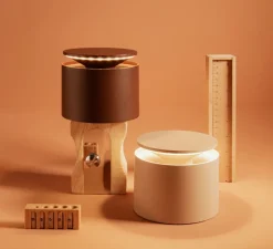 Lampe à poser, Push-Up, corten, IP54, LED, dim, 2200-3000K, 207 - 235 - 248 lm, Ø12cm, H10cm - Zafferano