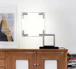 Lampe à poser, Quadro, chrome, noir marquina, Led, 2700K, 2000lm, L60cm, H58cm - LUMEN CENTER ITALIA