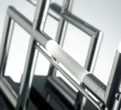 Lampe à poser, Quadro, chrome, noir marquina, Led, 2700K, 2000lm, L60cm, H58cm - LUMEN CENTER ITALIA
