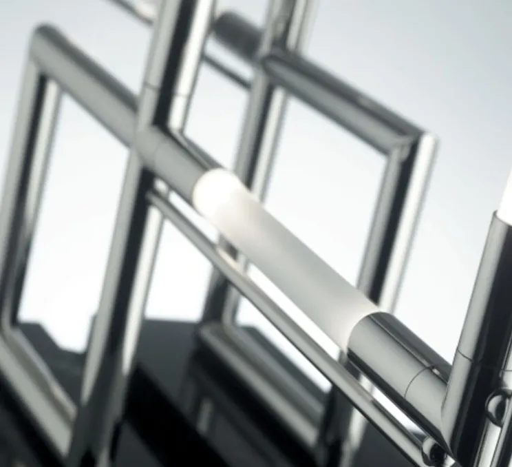 Lampe à poser, Quadro, chrome, noir marquina, Led, 2700K, 2000lm, L60cm, H58cm - LUMEN CENTER ITALIA