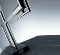 Lampe à poser, Quadro, chrome, noir marquina, Led, 2700K, 2000lm, L60cm, H58cm - LUMEN CENTER ITALIA