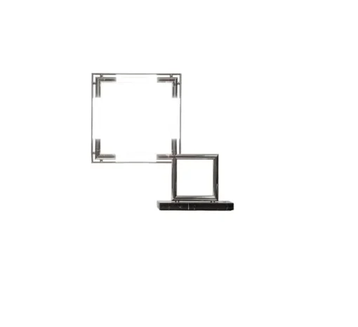 Lampe à poser, Quadro, chrome, noir marquina, Led, 2700K, 2000lm, L60cm, H58cm - LUMEN CENTER ITALIA