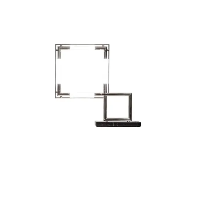 Lampe à poser, Quadro, chrome, noir marquina, Led, 2700K, 2000lm, L60cm, H58cm - LUMEN CENTER ITALIA
