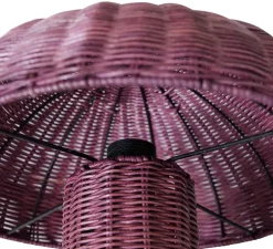 Lampe à poser, Rattan, burgundy, Ø34cm, H30cm - HK Living