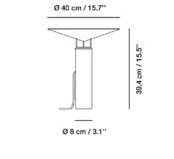 Lampe à poser, Rebound, Marbre blanc, Ø40cm, H39,4cm - Carpyen