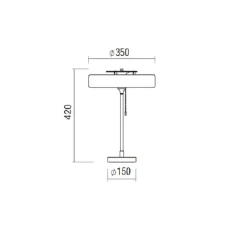 Lampe à poser, Revolve, blanc, laiton, Ø35cm, H42cm - Bert Frank