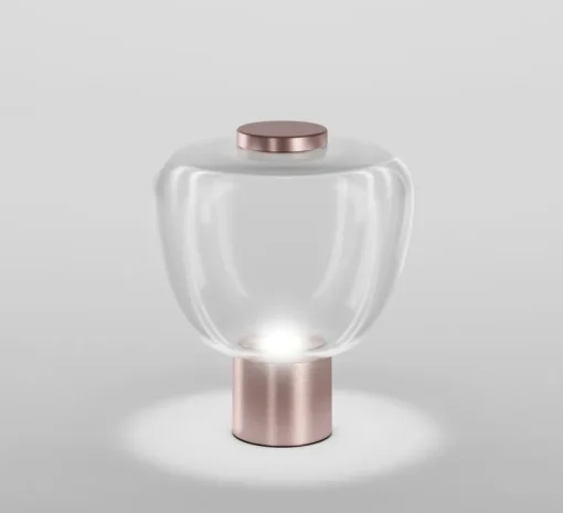 Lampe à poser, Riflesso LT 3, rose satiné, cristal, LED, 2700K, 1400 lm, Ø11cm, H37cm - Vistosi